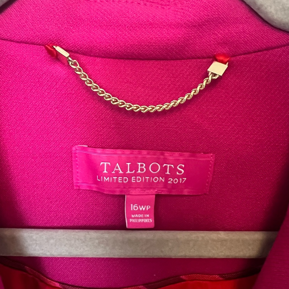 Talbots Fuchsia Pink Classic Blazer with Gold Buttons - Picture 8 of 14